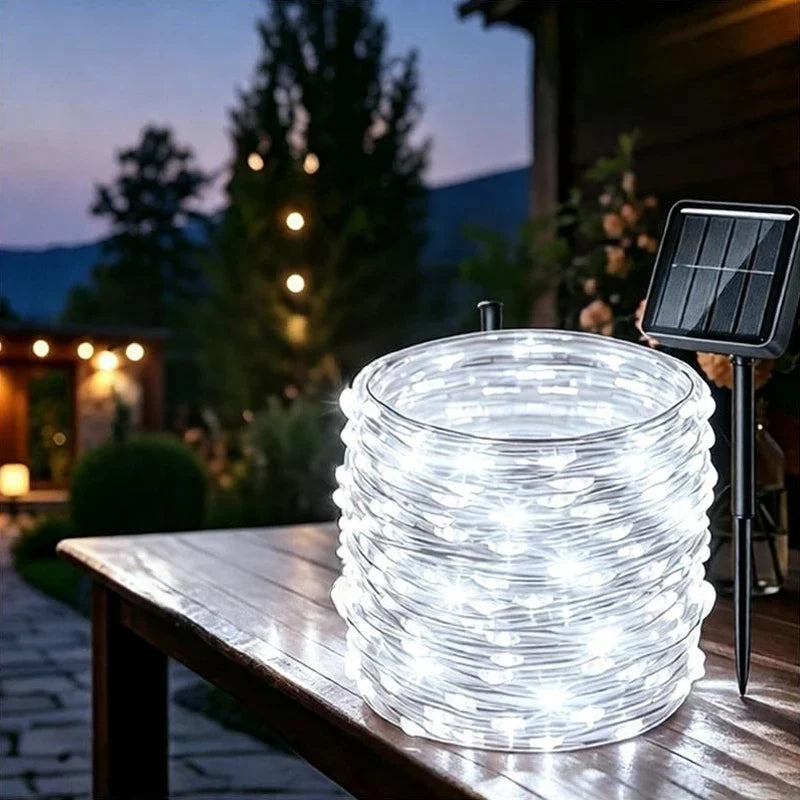 Solar Waterproof String Lights, IP65 Outdoor LED Bead Lights with 8-Hour Runtime, 5–32 m Options, Warm, White or Colorful - product view 2