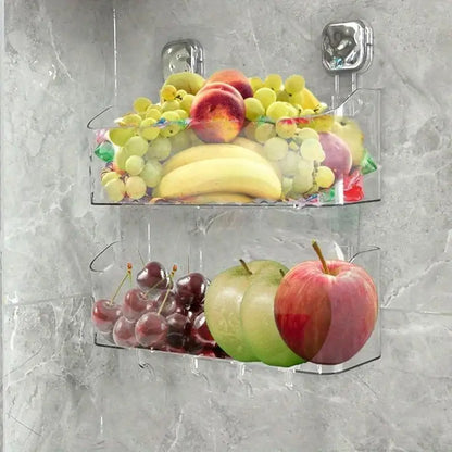 Clear Wall-Mounted Storage Basket, Reusable ABS Plastic Organizer for Refrigerator, Kitchen, Bathroom and Laundry Room - product view 3