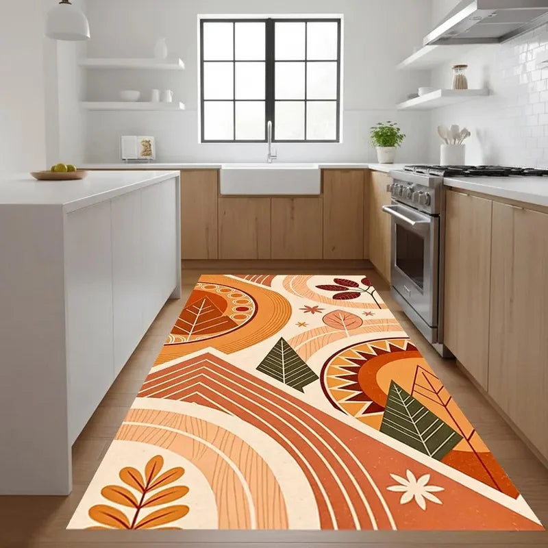 Terracotta Runner Rug, Animal Pattern, Waterproof Machine-Made Polyester Mat with PVC Backing, 6 Sizes for Travel - product view 5