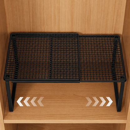 Adjustable Cabinet Shelf Organizer, Stackable Steel Rack, Expandable 27–38 cm or 38–62 cm, 1- or 2-Piece Pantry Storage - product view 5