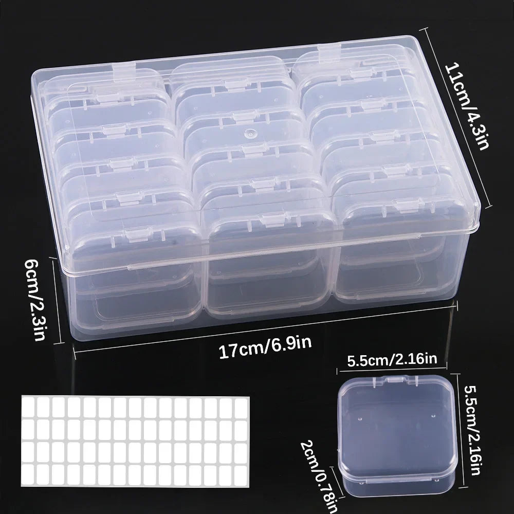 Diamond Painting Storage Box, Plastic Craft Organizer with 4, 10, 12, 14, 15 or 30 Grids for Beads - product view 4