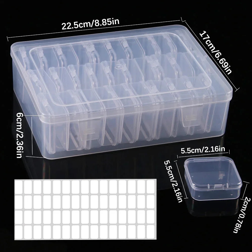Diamond Painting Storage Box, Plastic Craft Organizer with 4, 10, 12, 14, 15 or 30 Grids for Beads - product view 6