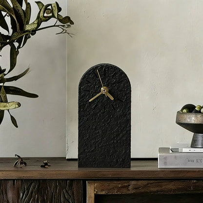 Ceramic Mantel Clock, Arched Minimalist Desktop Timepiece, Quartz Analog Display with Snooze Function, White or Black - product view 1