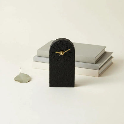 Ceramic Mantel Clock, Arched Minimalist Desktop Timepiece, Quartz Analog Display with Snooze Function, White or Black - product view 3