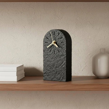 Ceramic Mantel Clock, Arched Minimalist Desktop Timepiece, Quartz Analog Display with Snooze Function, White or Black - product view 4