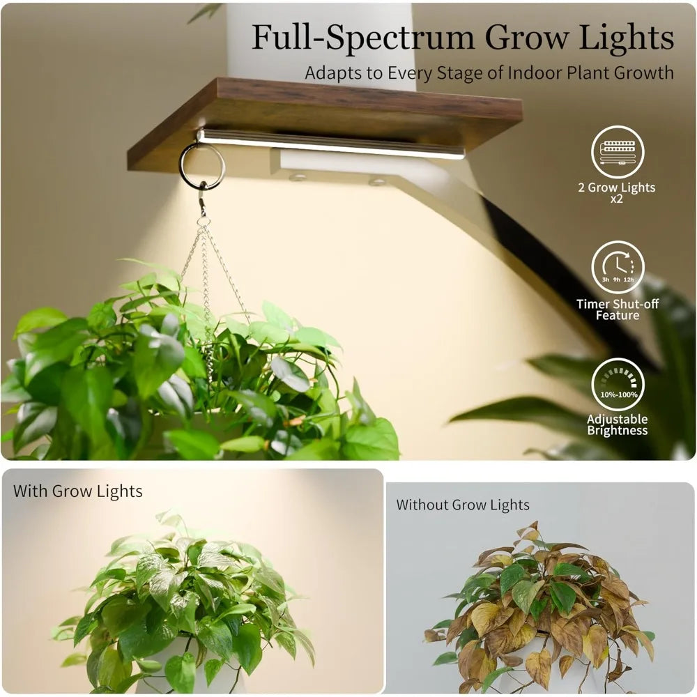 6-Tier Corner Plant Stand with Grow Lights, 47-Inch Wood Display, 2-Pack for Indoor Plants, Herbs and Succulents - product view 2