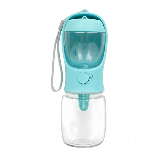 Portable Dog Water Bottle with Food Storage and Feeder Bowl, Plastic Travel Container in 350ml or 550ml for Outdoor Walks - product view 1