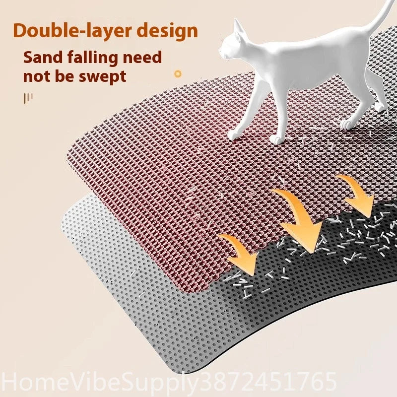 Extra-Large Cat Litter Mat, Double-Layer Waterproof Foam Litter Catcher with Non-Slip Base, Washable Floor Protector in 5 Sizes - product view 4