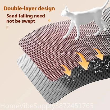 Extra-Large Cat Litter Mat, Double-Layer Waterproof Foam Litter Catcher with Non-Slip Base, Washable Floor Protector in 5 Sizes - product view 4