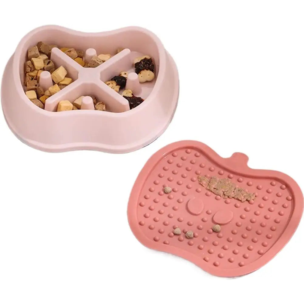 2-in-1 Slow Feeder Dog Bowl with Removable Lick Mat, Raised Rim, Anti-Slip Base, 22.2 x 19.9 x 5 cm - product view 1