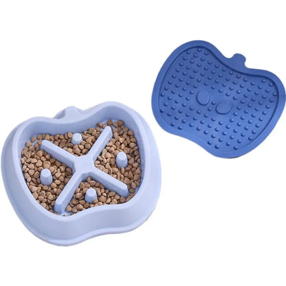 2-in-1 Slow Feeder Dog Bowl with Removable Lick Mat, Raised Rim, Anti-Slip Base, 22.2 x 19.9 x 5 cm - product view 2