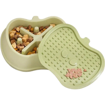 2-in-1 Slow Feeder Dog Bowl with Removable Lick Mat, Raised Rim, Anti-Slip Base, 22.2 x 19.9 x 5 cm - product view 3
