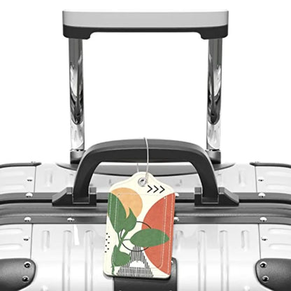 PU Leather Luggage Tag for Suitcases, Privacy Flap, Name ID Label and Metal Loop, Modern Abstract Art - product view 5