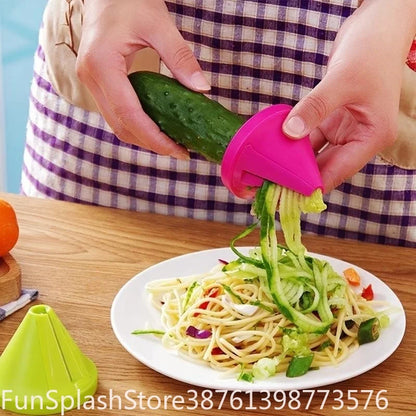 Manual Vegetable Spiralizer Cutter, ABS Body, Stainless Steel Blade, Compact 6.5 x 7 cm Potato and Carrot Grater - product view 3