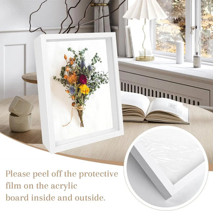 8×10 Shadow Box Frame Set, 4-Pack Deep 3D Display with Acrylic Front, Wall Mount and Tabletop Stand - product view 4