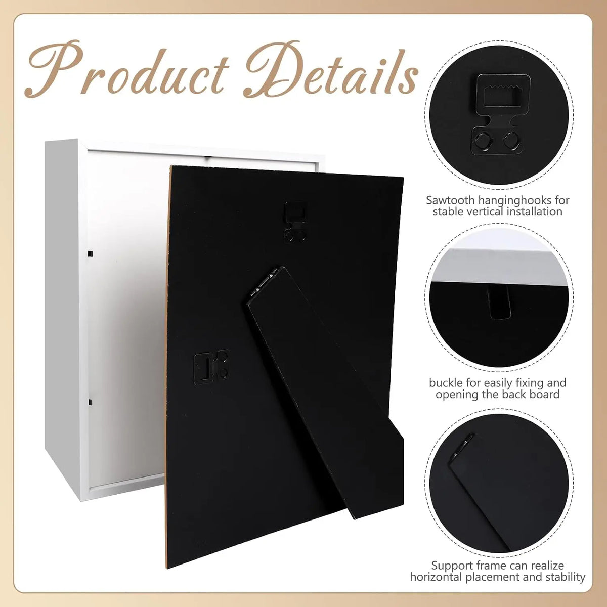 8×10 Shadow Box Frame Set, 4-Pack Deep 3D Display with Acrylic Front, Wall Mount and Tabletop Stand - product view 6