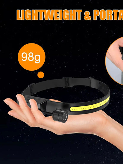 2-Pack Rechargeable LED Headlamps, Lithium-Ion Battery, 180° Beam, Motion Sensor and 8 Modes for Outdoor Use - product view 3