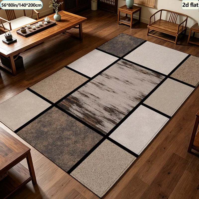Classic Striped Area Rug, 100% Polyester Machine-Made Carpet with Rubber Backing for Kitchen, Hallway and Home Décor - product view 1