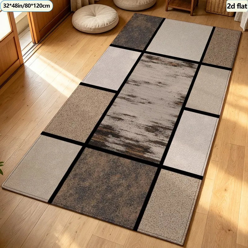 Classic Striped Area Rug, 100% Polyester Machine-Made Carpet with Rubber Backing for Kitchen, Hallway and Home Décor - product view 3