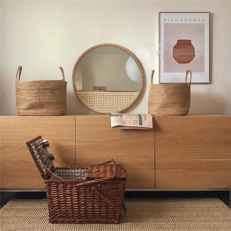 Round Mirror, Glass Wall Décor Accent for Bathroom, Entryway or Dressing Table, Assembly Required, 35 cm or 60 cm - product view 5
