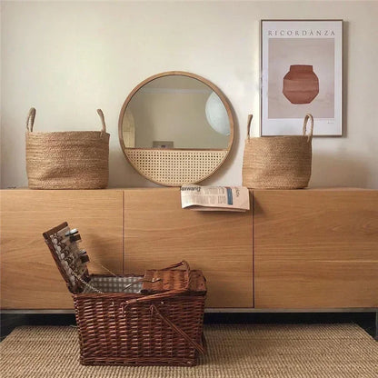 Round Mirror, Glass Wall Décor Accent for Bathroom, Entryway or Dressing Table, Assembly Required, 35 cm or 60 cm - product view 5
