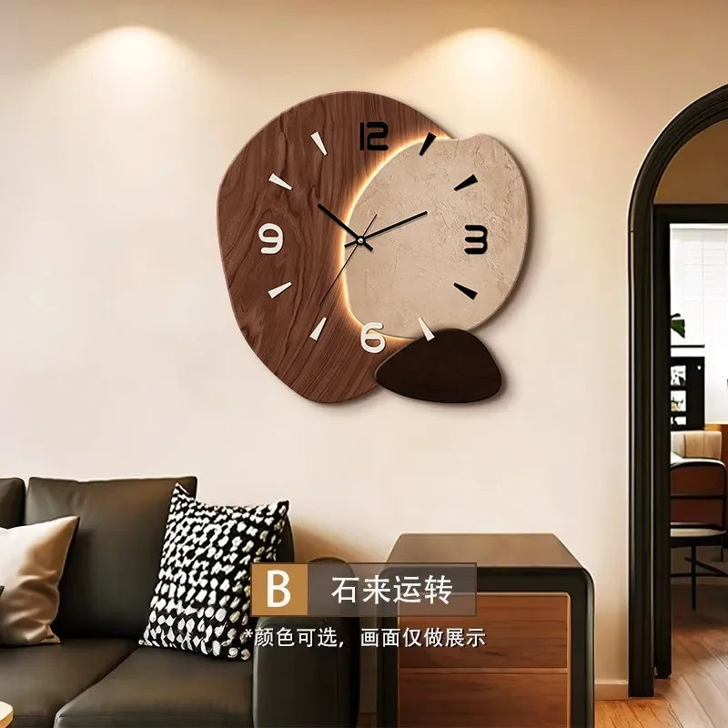 Modern Abstract Wall Clock, Wall-Mount Design with Muted Speaker Feature and 30x30 to 60x60 Size Options - product view 1