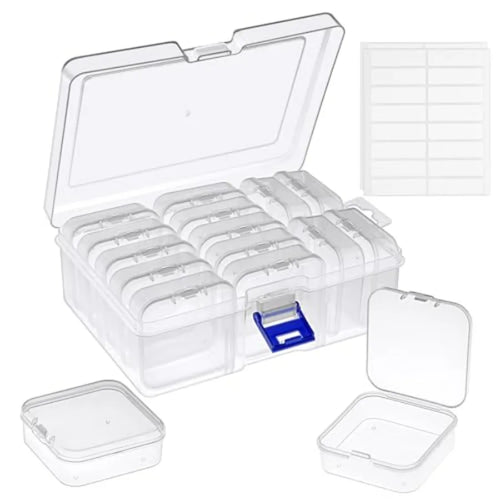 Clear Bead Organizer Storage Box, 15-Piece Transparent Container Set for Beads, Craft Supplies and Small Accessories - product view 1