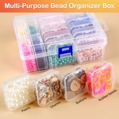 Clear Bead Organizer Storage Box, 15-Piece Transparent Container Set for Beads, Craft Supplies and Small Accessories - product view 4