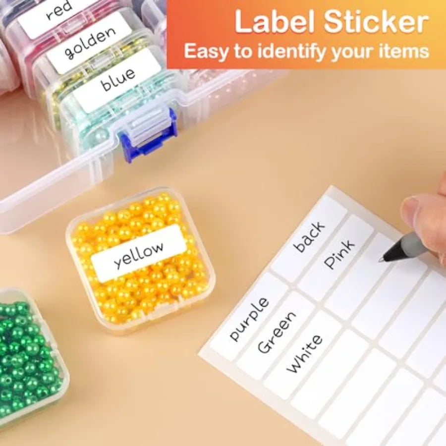 Clear Bead Organizer Storage Box, 15-Piece Transparent Container Set for Beads, Craft Supplies and Small Accessories - product view 5