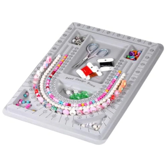 13 x 9.64 Inch Polyester Bead Display Tray, Grey Flocked Jewelry Trinket Board for Jewelry Packaging and Presentation - product view 1