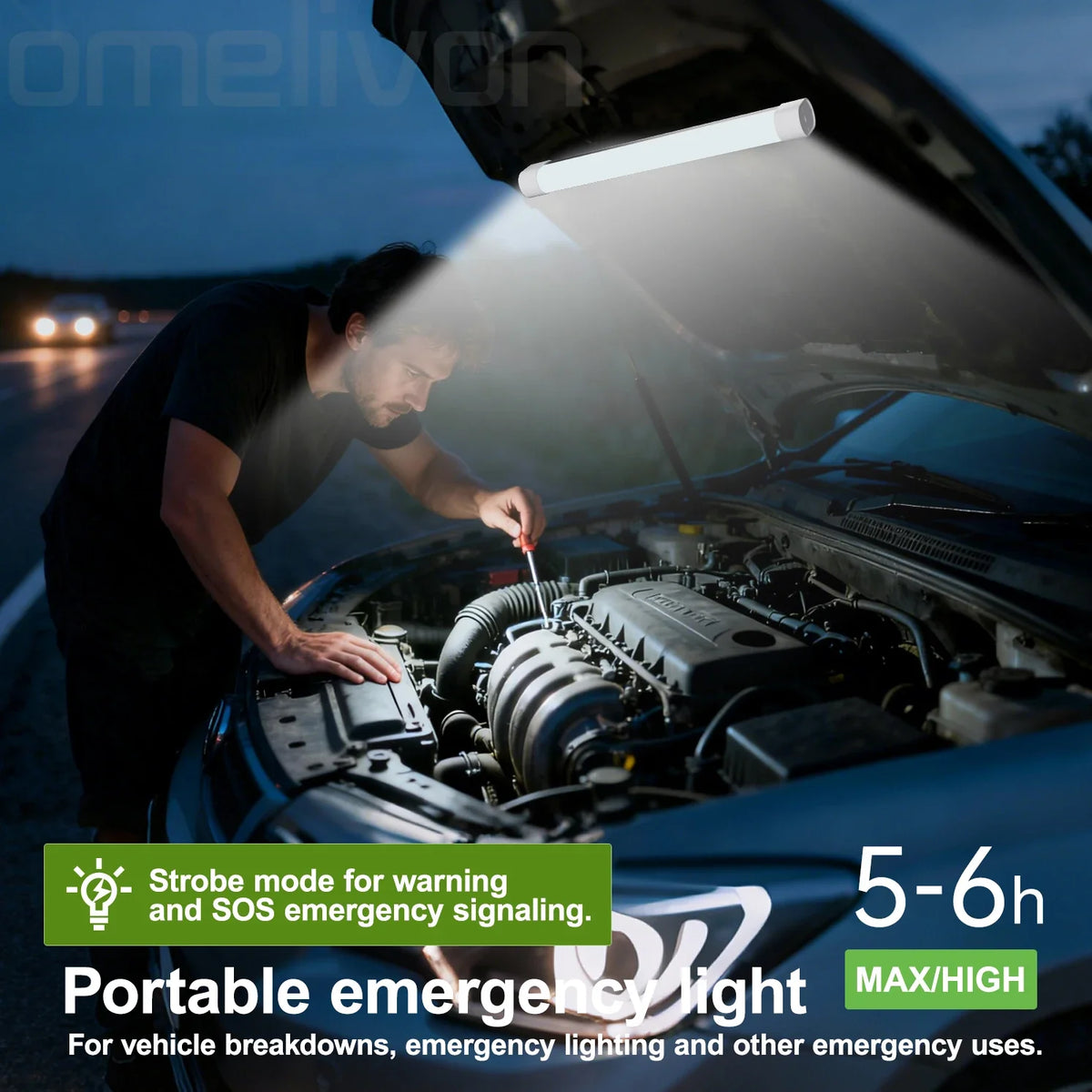 Rechargeable LED Lantern, Magnetic Attachment, Hand Strap, Lithium-Ion Battery, Portable Light for Camping and Emergencies - product view 3