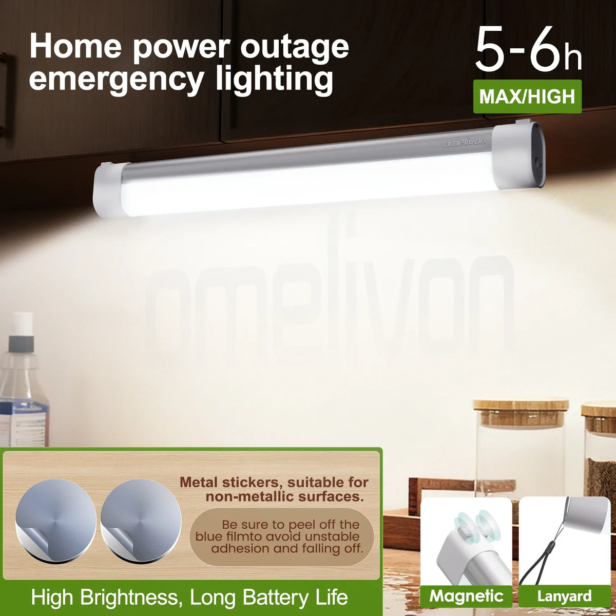 Rechargeable LED Lantern, Magnetic Attachment, Hand Strap, Lithium-Ion Battery, Portable Light for Camping and Emergencies - product view 4