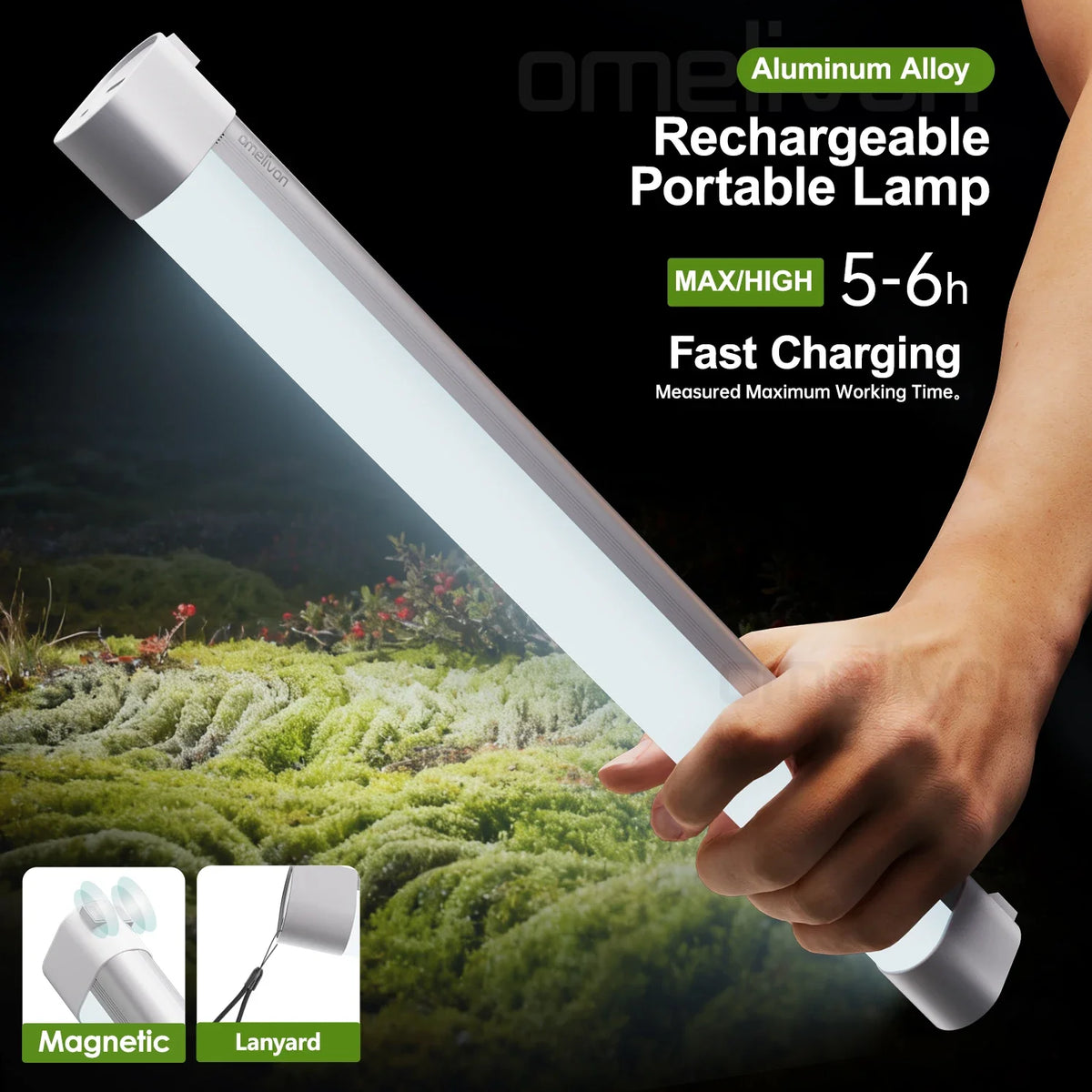 Rechargeable LED Lantern, Magnetic Attachment, Hand Strap, Lithium-Ion Battery, Portable Light for Camping and Emergencies - product view 6
