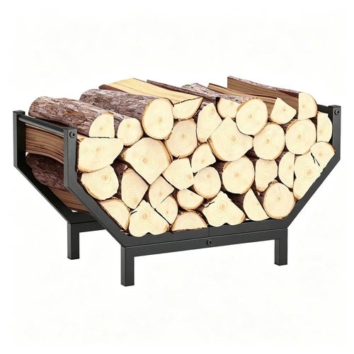 Heavy-Duty Steel Firewood Rack, Sturdy Log Holder and Storage Organizer for Indoor Fireplace, Outdoor Fire Pit and Patio - product view 1