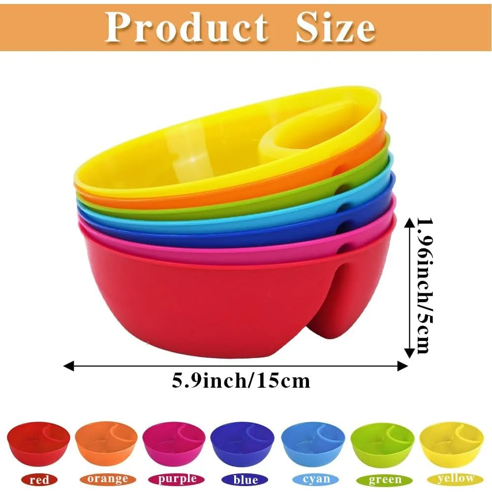Divided Snack Bowl, 2-Compartment Food-Grade Plastic, BPA-Free, Microwave-Safe and Stackable for Parties and Picnics - product view 5