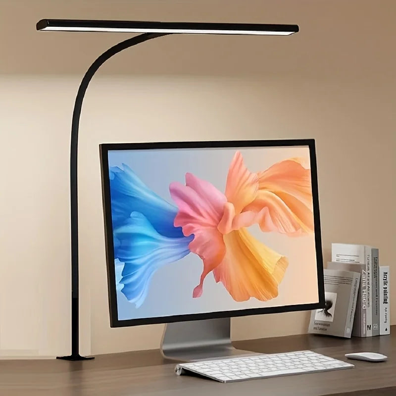LED Clamp Desk Lamp, 360° Flexible Gooseneck, Stepless Dimming, 3000K-6000K, 5V USB Power for Home Office - product view 2