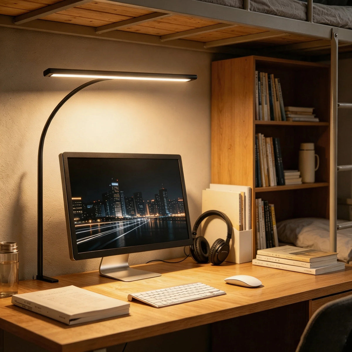 LED Clamp Desk Lamp, 360° Flexible Gooseneck, Stepless Dimming, 3000K-6000K, 5V USB Power for Home Office - product view 4