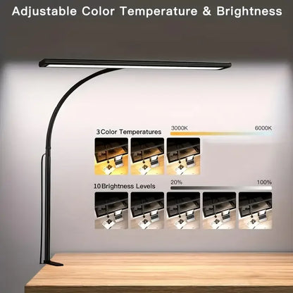 LED Clamp Desk Lamp, 360° Flexible Gooseneck, Stepless Dimming, 3000K-6000K, 5V USB Power for Home Office - product view 6