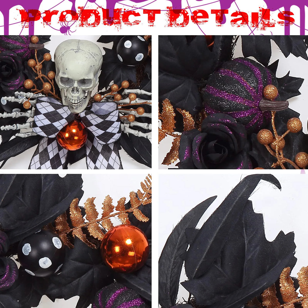 halloween wreath - product view 4