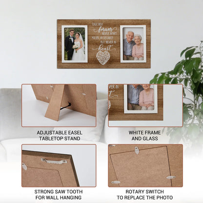 Dual Rectangle Picture Frame, Inspirational Text and Heart Decoration, Tabletop or Wall Display in Light or Dark Brown - product view 6