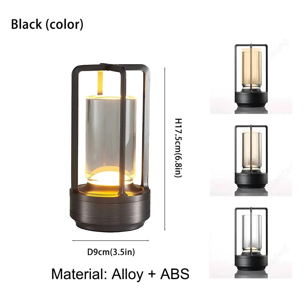 Rechargeable LED Camping Lantern, Touch Control, 3-Color Modes, Stepless Dimming and 1200 mAh Battery for Indoor or Outdoor Use - product view 2