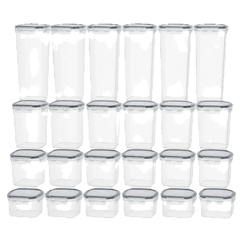 Airtight Cereal Container Set, 24-Piece ABS Pantry Storage Canisters with Lids in 4 Sizes for Flour, Sugar and Pasta - product view 1