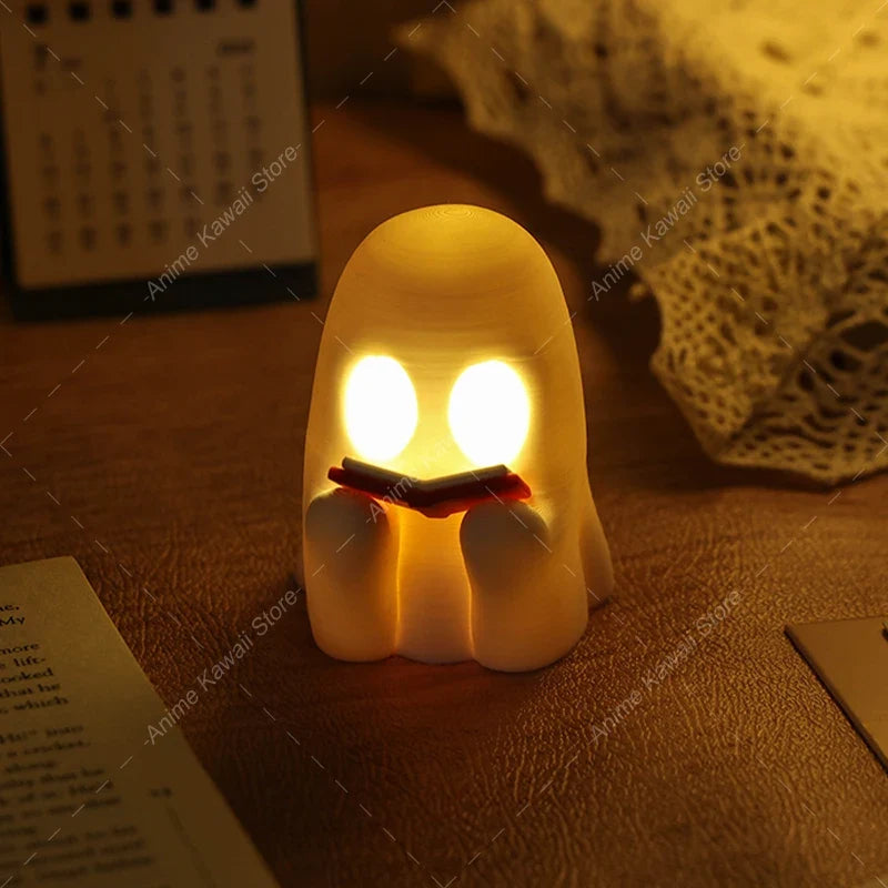 Halloween Ghost Night Light, Flameless LED Candle, 3V Button Battery, Cartoon Plastic Holiday Decoration - product view 3