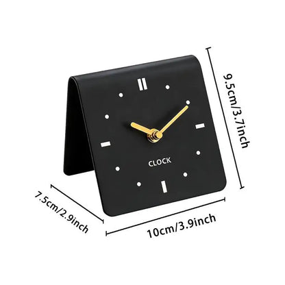 Acrylic Table Clock, Silent Non-Ticking Square Desk Alarm Clock, 10 × 7.5 × 9.5 cm, Beige or Black - product view 5
