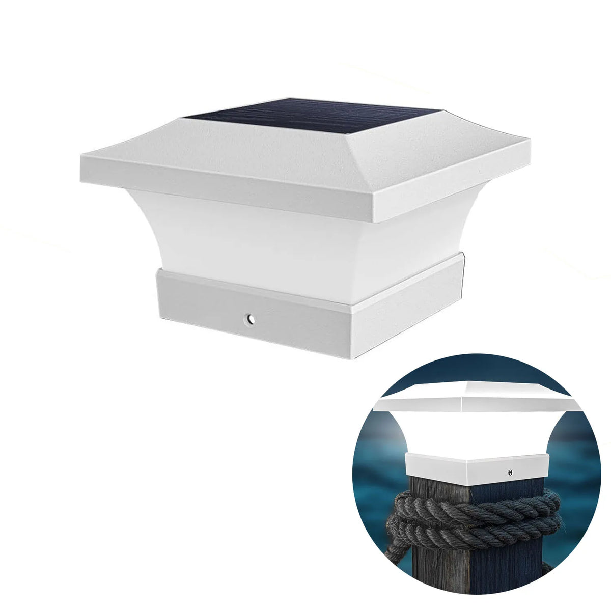 solar post cap light - product view 1