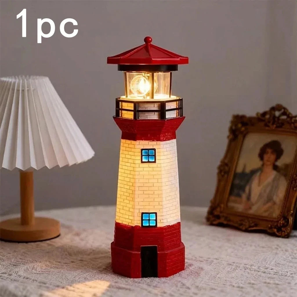 Solar LED Lighthouse Garden Light, ABS Push-Button Lawn Lamp, Self-Contained Driveway and Pathway Decor in 1 or 2 Pieces - product view 1
