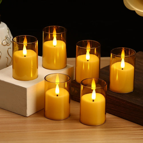 Flameless LED Candle Lights, 6-Piece Warm White Tea Lamps, Button Battery Powered Halloween and Party Décor - product view 1