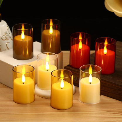 Flameless LED Candle Lights, 6-Piece Warm White Tea Lamps, Button Battery Powered Halloween and Party Décor - product view 4