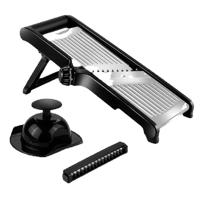 Adjustable Mandoline Slicer with Food Holder, ABS Blade, Julienne Cutter for Vegetable Prep, Black - product view 1