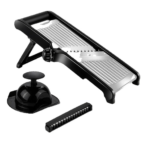 Adjustable Mandoline Slicer with Food Holder, ABS Blade, Julienne Cutter for Vegetable Prep, Black - product view 1